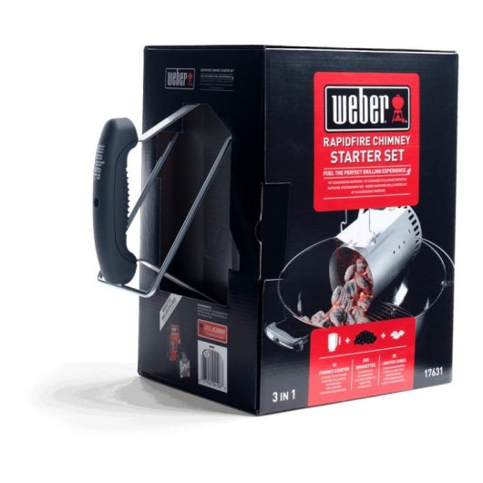 Camino d'accensione Weber Rapidfire con Briquettes e Cubi Accendifuoco
