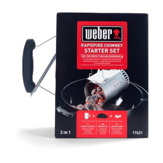 Camino d'accensione Weber Rapidfire con Briquettes e Cubi Accendifuoco