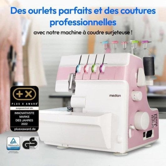 Machine a coudre Overlock Medion SO 90/91W Rose LED 91 W