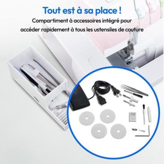 Machine a coudre Overlock Medion SO 90/91W Rose LED 91 W