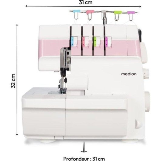 Machine a coudre Overlock Medion SO 90/91W Rose LED 91 W