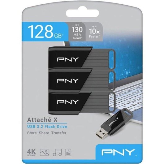Penna USB PNY Attaché X Pack 3 128GB USB 3.2 Gen 1 Type-A