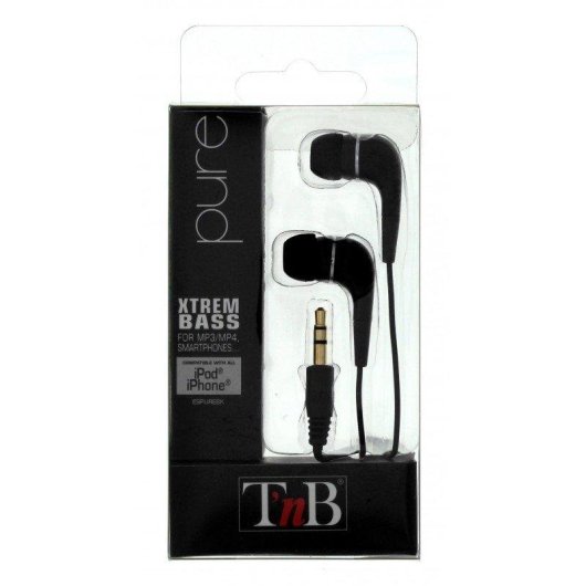 TnB ESPUREBK bedrade in-ear koptelefoon met 3,5 mm aansluiting zwart