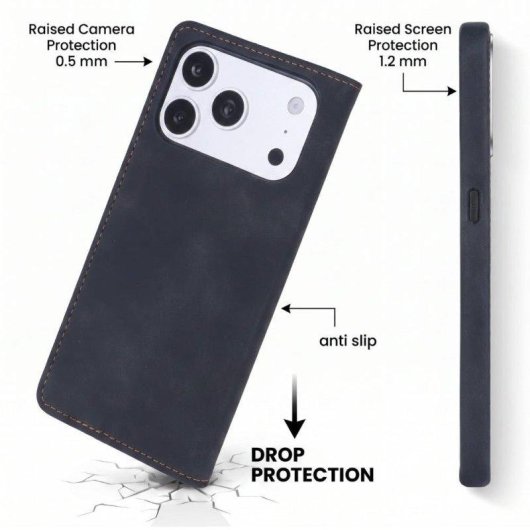 Coque portefeuille Premium La Casa de las Carcasas microfibre pour iPhone 18 Pro Max