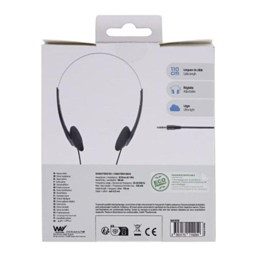 Auriculares T'nB One con cable, jack 3,5 mm, para música, negros