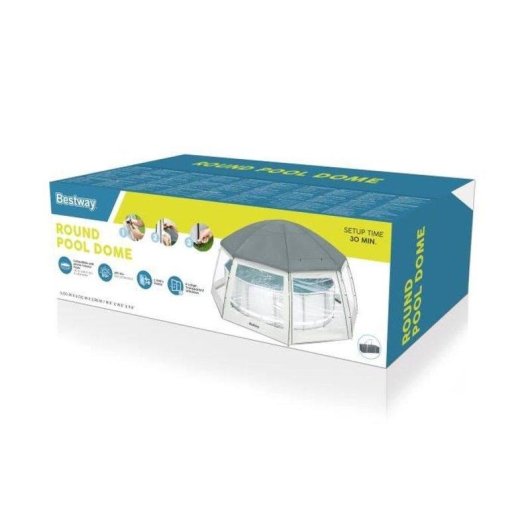 Dôme de piscine Bestway 58612 Transparent Double Toit UPF50+ 4,88m