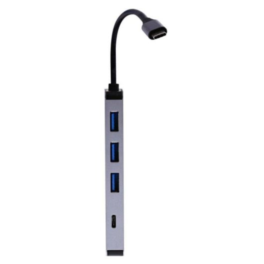 Hub USB-C HUBALU6 6 en 1 HDMI USB 3.0 Aluminium Gris