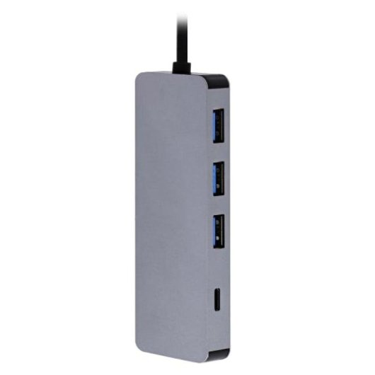 Hub USB-C HUBALU6 6 en 1 HDMI USB 3.0 Aluminium Gris