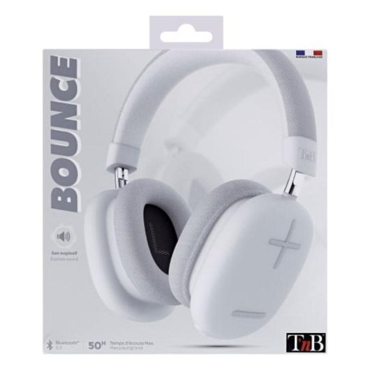 Auriculares TnB Bounce Bluetooth 5.3 Circumaural Blancs avec Microphone