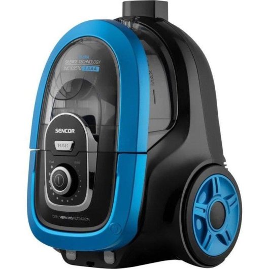 Aspiradora sin bolsa Sencor SVC-1035TQ 750W HEPA H13 1L Negra y azul