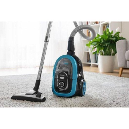 Aspiradora sin bolsa Sencor SVC-1035TQ 750W HEPA H13 1L Negra y azul