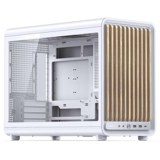 Boîtier PC Jonsbo D33 Wood Blanc Verre Trempé Micro ATX Acier