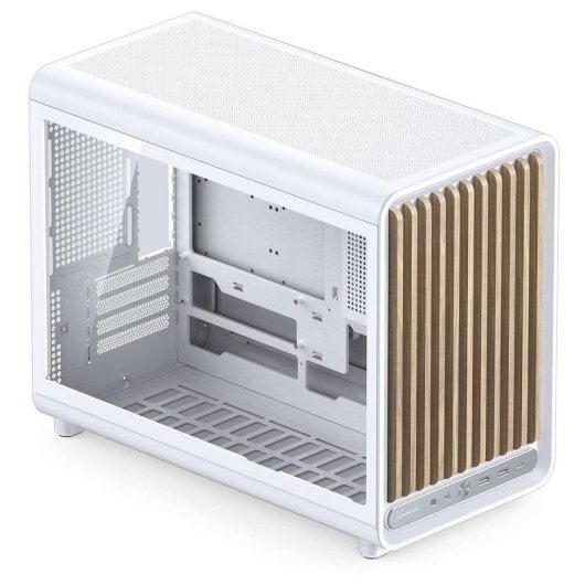 Boîtier PC Jonsbo D33 Wood Blanc Verre Trempé Micro ATX Acier