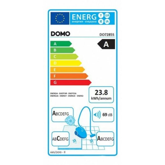 Aspirador com Saco Domo DO7285S 700W HEPA H12 3L 69dB Cinzento