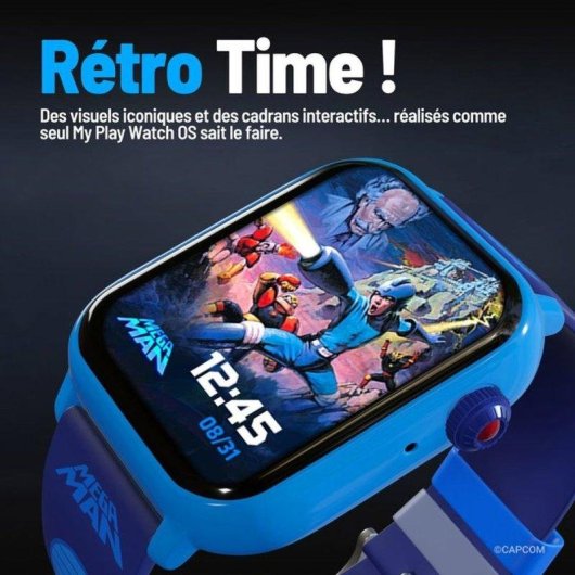 Just For Games Mega Man My Play Watch Smartwatch 1,91” Bleu Métal IP67