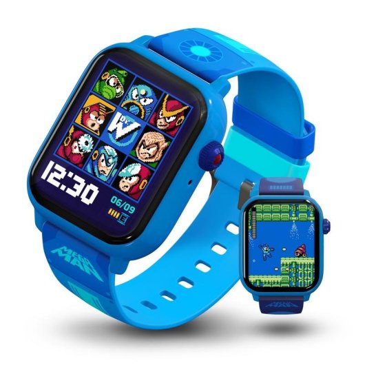 Just For Games Mega Man My Play Watch Smartwatch 1,91” Bleu Métal IP67