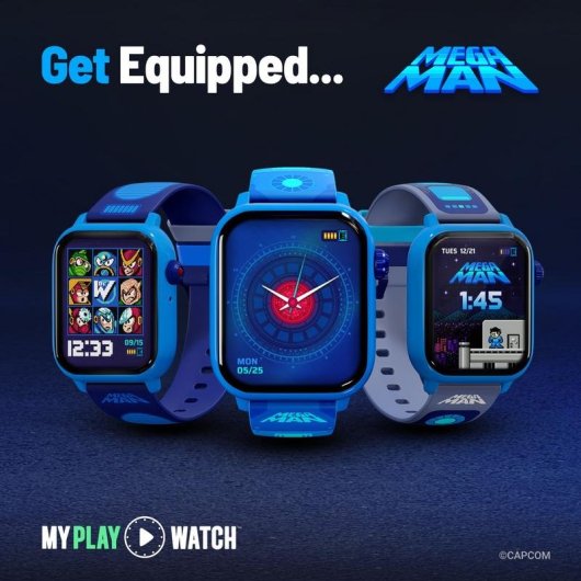 Just For Games Mega Man My Play Watch Smartwatch 1,91” Bleu Métal IP67