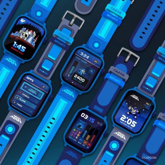 Just For Games Mega Man My Play Watch Smartwatch 1,91” Bleu Métal IP67