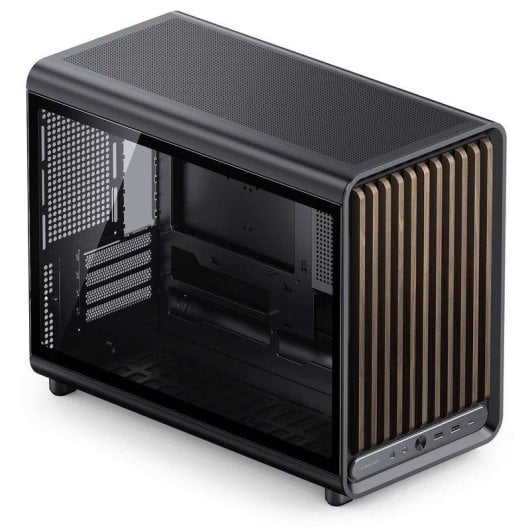 Boîtier PC Jonsbo D33 Wood Noir Micro ATX Verre Trempé Acier