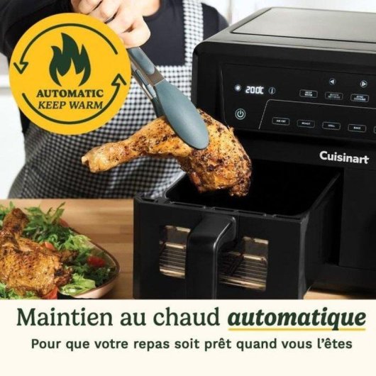 Airfryer Cuisinart AFD10XBLE Double Panier 10,4L 2400W Fenêtre Céramique