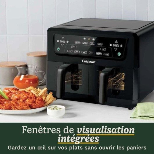 Airfryer Cuisinart AFD10XBLE Double Panier 10,4L 2400W Fenêtre Céramique