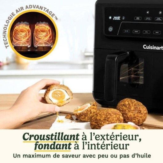 Airfryer Cuisinart AFD10XBLE Double Panier 10,4L 2400W Fenêtre Céramique