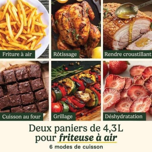 Airfryer Cuisinart AFT13XSSE Trizone Double Compartiment 13,6L 2400W Revêtement Céramique