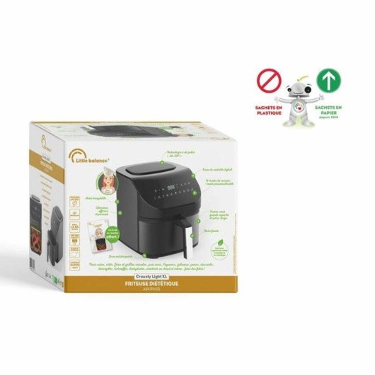 Heißluftfritteuse Little Balance Crousty Light XL Noir Air 360 7L 1600W 10 Programme