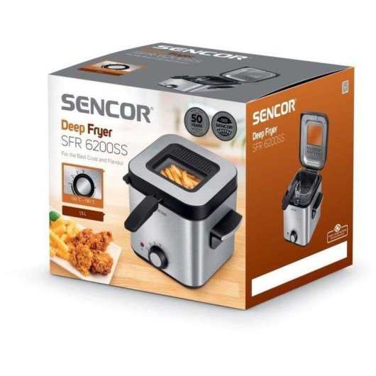 Friteuse Sencor SFR 6200SS 1,5L 900W Fenêtre Acier Inoxydable