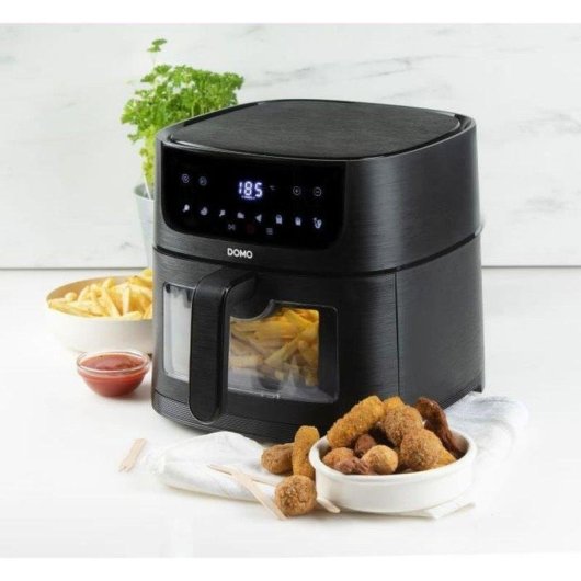Airfryer Domo DO540FR 6L 1500W Écran Tactile 8 Programmes Fenêtre