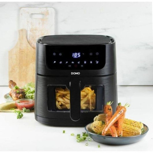 Airfryer Domo DO540FR 6L 1500W Écran Tactile 8 Programmes Fenêtre