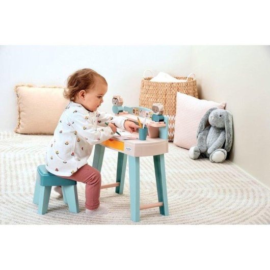 Juego de construcción ECOIFFIER BB Abrick Mon Premier Bureau con taburete y ladrillos