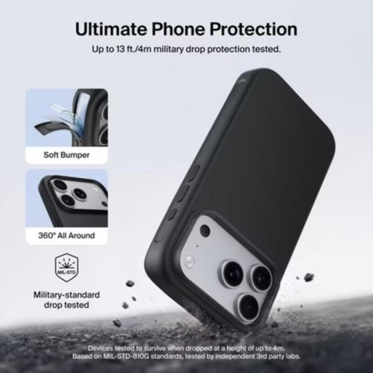 Funda Belkin Protect Series MagSafe PC TPU Noire Résistante pour iPhone 17 Pro et 18 Pro