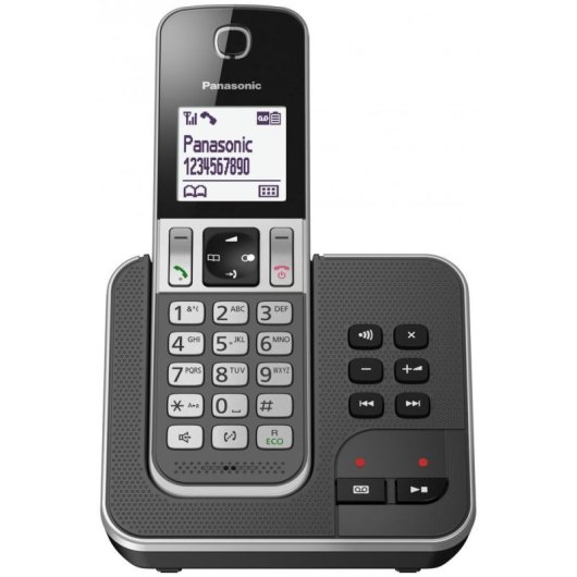 Teléfono Inalámbrico Panasonic KX-TGD320EC con Contestador, Eco Plus y Bloqueo de Llamadas 1,8"