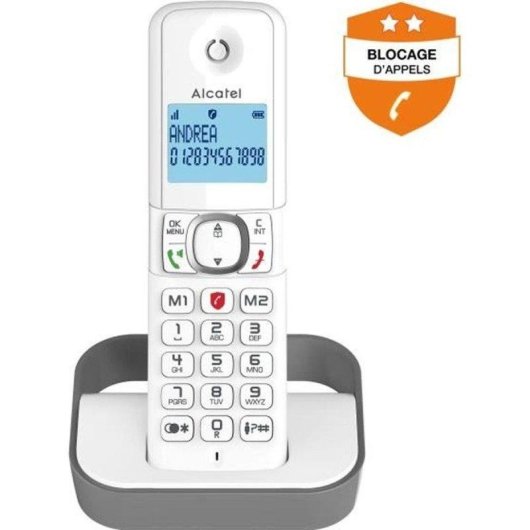 Telephone fixe Alcatel F860 Gris Mains Libres