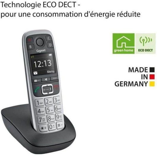 Telephone fixe sans fil DECT Gigaset E560 Argent