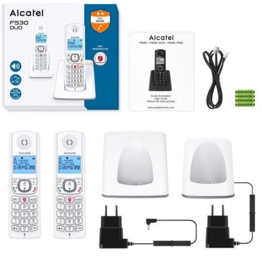 Teléfono Inalámbrico DECT Alcatel F530 Duo Azul 2 Terminales