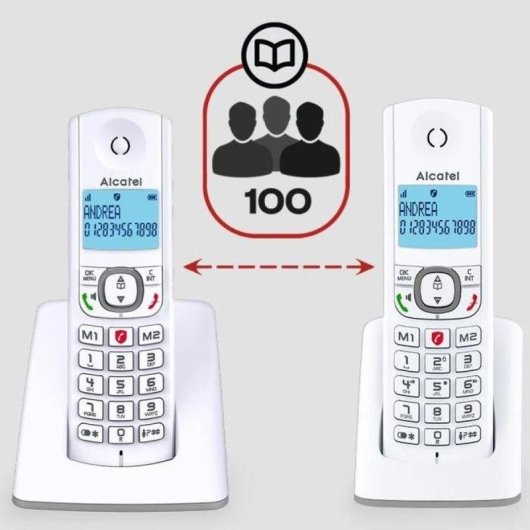 Teléfono Inalámbrico DECT Alcatel F530 Duo Azul 2 Terminales