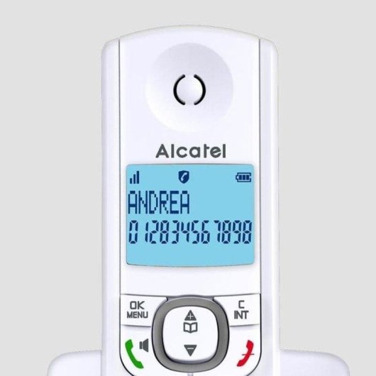 Telefone DECT sem fio Alcatel F530 Duo 2 terminais LCD laranja