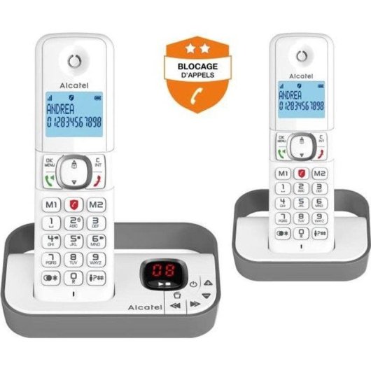 Telefone fixo sem fio Alcatel F860 Voice Duo DECT 2 terminais