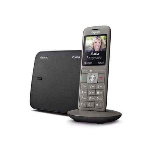 Telefone Gigaset CL660A sem fios com base e secretária eletrónica