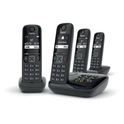 Telephone fixe Gigaset AS690A Quattro Black DECT