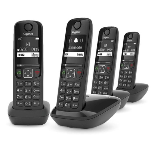 Telephone fixe Gigaset AS690A Quattro Black DECT