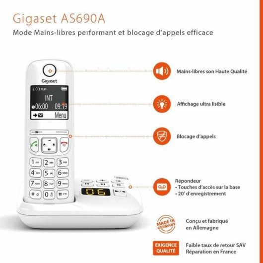Teléfono Fijo Gigaset AS690A Duo Blanco 2 Terminales
