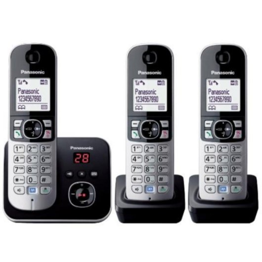 Telefono cordless DECT Panasonic KX-TG6823 Trio segreteria integrata