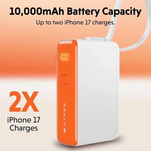 Power Bank Hyper HJ5401OGGL 10000 mAh 30 W Flugtauglich Orange