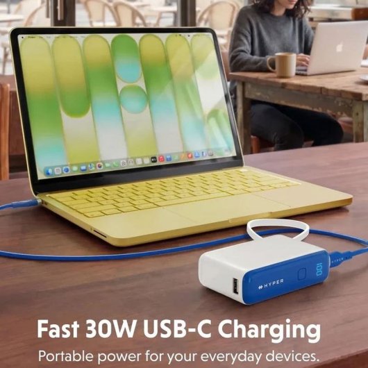 Power Bank Hyper 10000 mAh 30 W Flugtauglich Blau