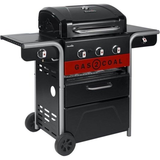 Barbecue Char-Broil Gas2Coal 330 Ibrido 3 Bruciatori Inox Bruciatore Laterale