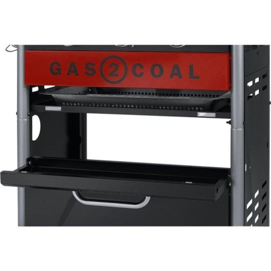 Barbecue Char-Broil Gas2Coal 330 Ibrido 3 Bruciatori Inox Bruciatore Laterale