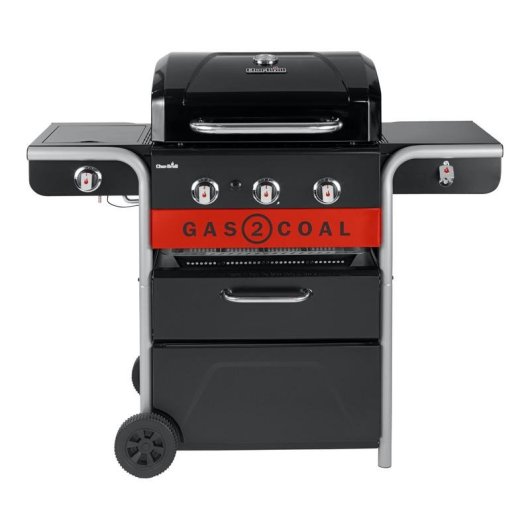 Barbecue Char-Broil Gas2Coal 330 Ibrido 3 Bruciatori Inox Bruciatore Laterale